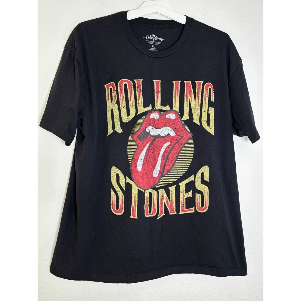 Rolling Stones Graphic T-Shirt Mens XL‎ Black Tongue Logo Rock Band Tee Bravado